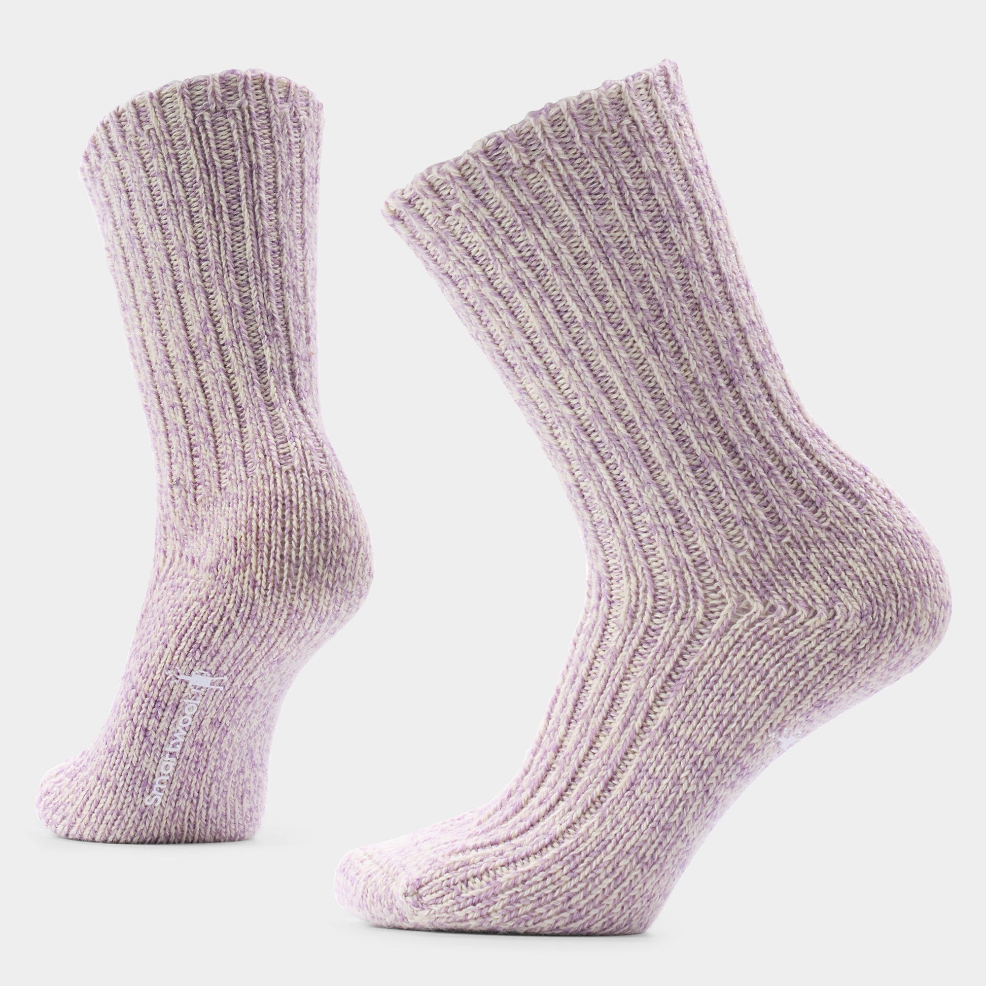 Smartwool Women's Everyday Cozy Heritage Rib Crew Socks in Purple Dawn