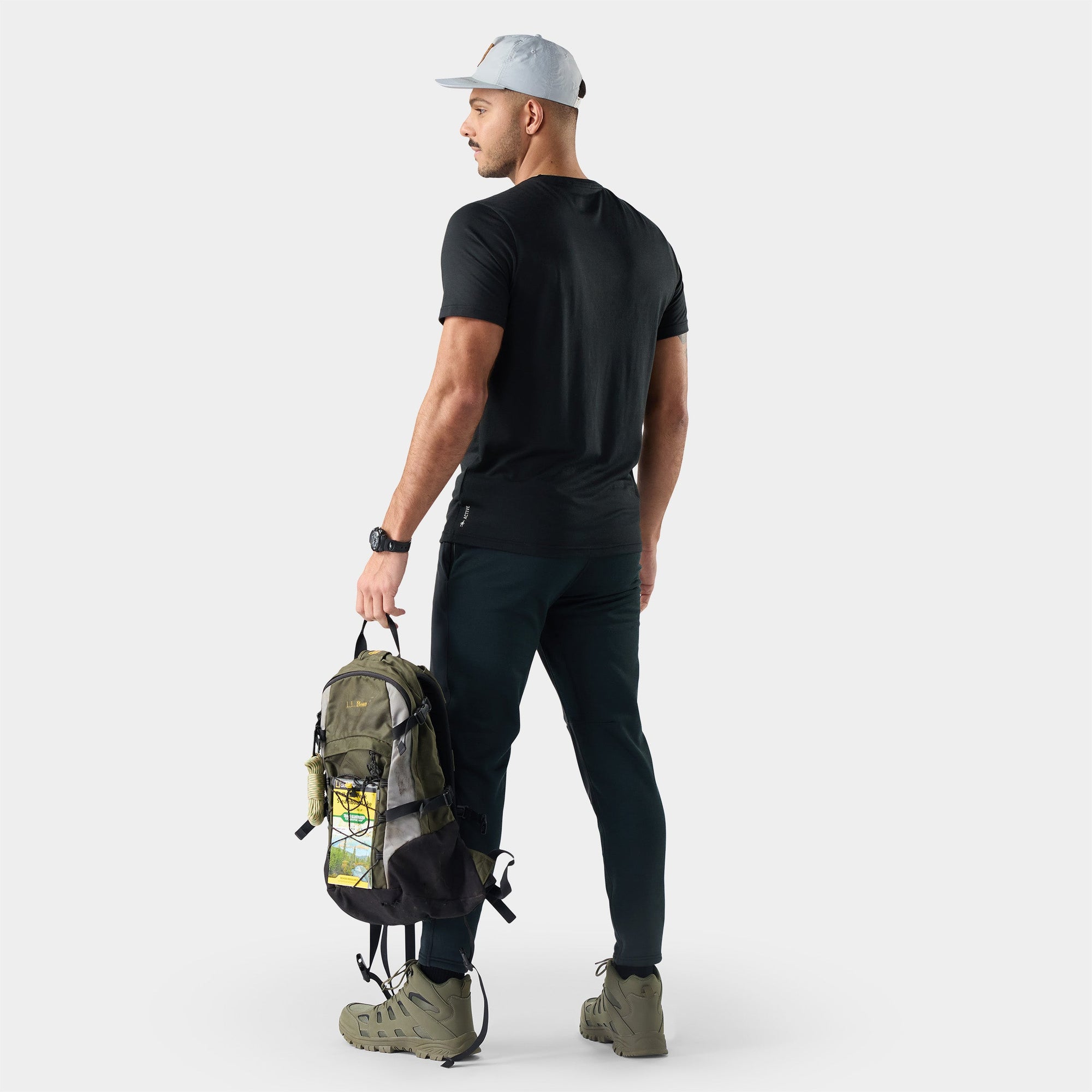 Smartwool Men's Wander Valley Active Short Sleeve Graphic Tee in Black, alternate view