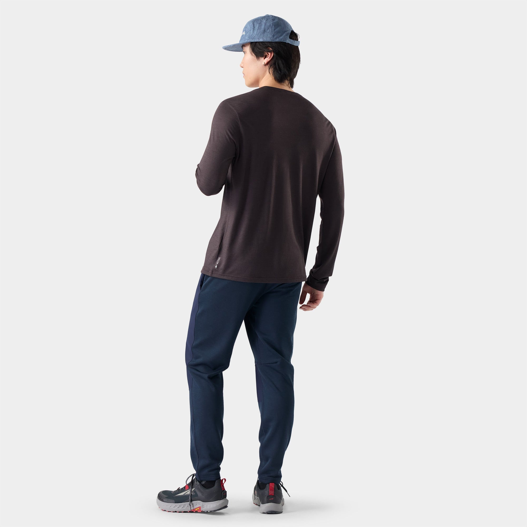 Smartwool Men's First Chair Pursuit Active Long Sleeve Graphic Tee in Mink Heather, alternate view