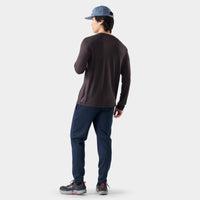 Smartwool Men's First Chair Pursuit Active Long Sleeve Graphic Tee in Mink Heather, alternate view