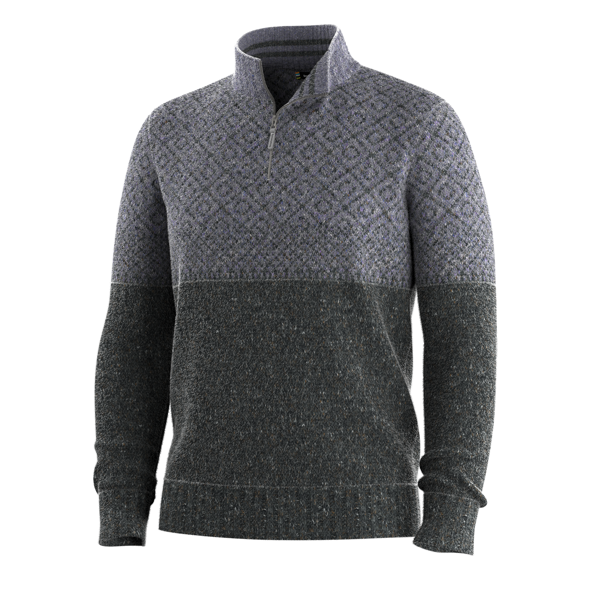 Smartwool Men's Summit 1/4 Zip Sweater in Charcoal Heather, detail
