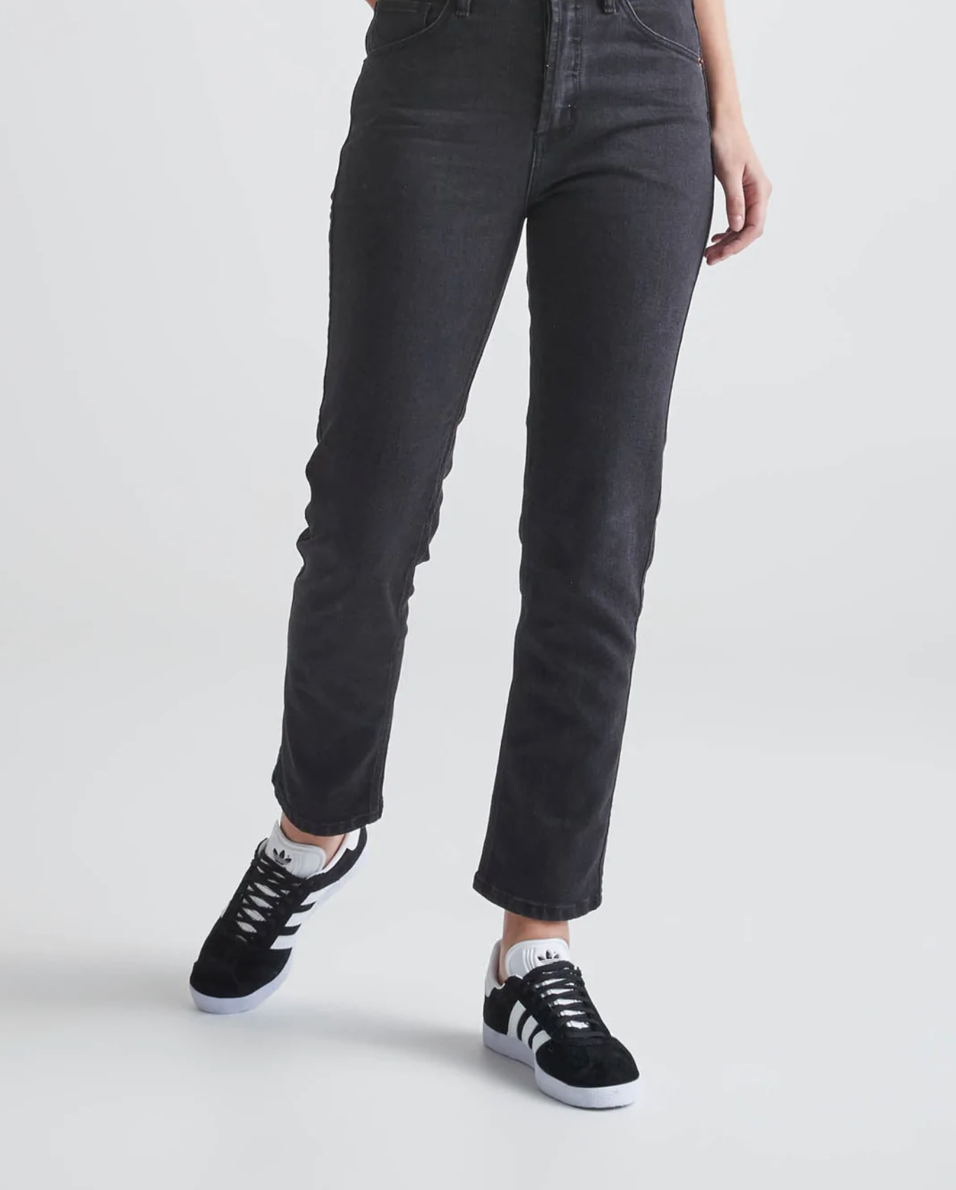 Women's Midweight Denim High Rise Straight - Aged Black