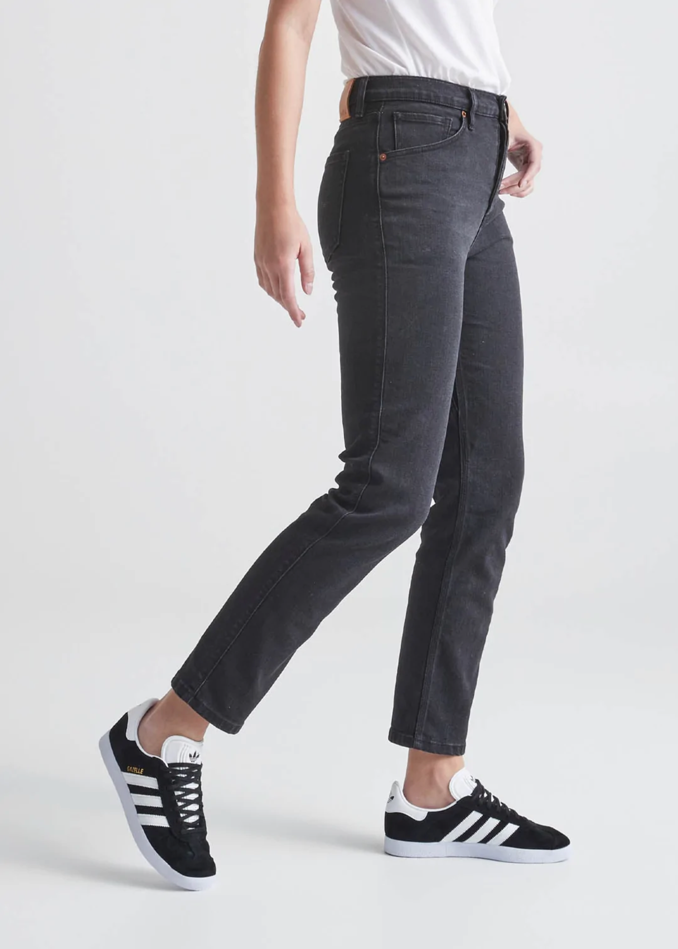 Women's Midweight Denim High Rise Straight - Aged Black