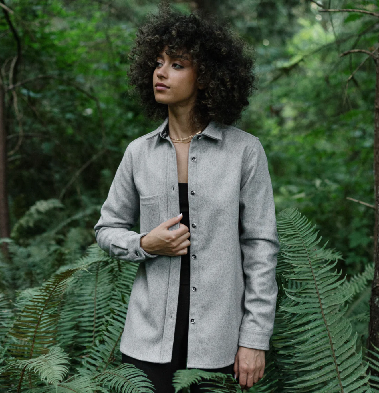 Women's Modern Melton Wool Shirt