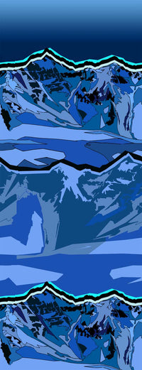 Ski Targeted Cushion Storm Peak Print OTC Socks in Nightfall Blue, alternate view
