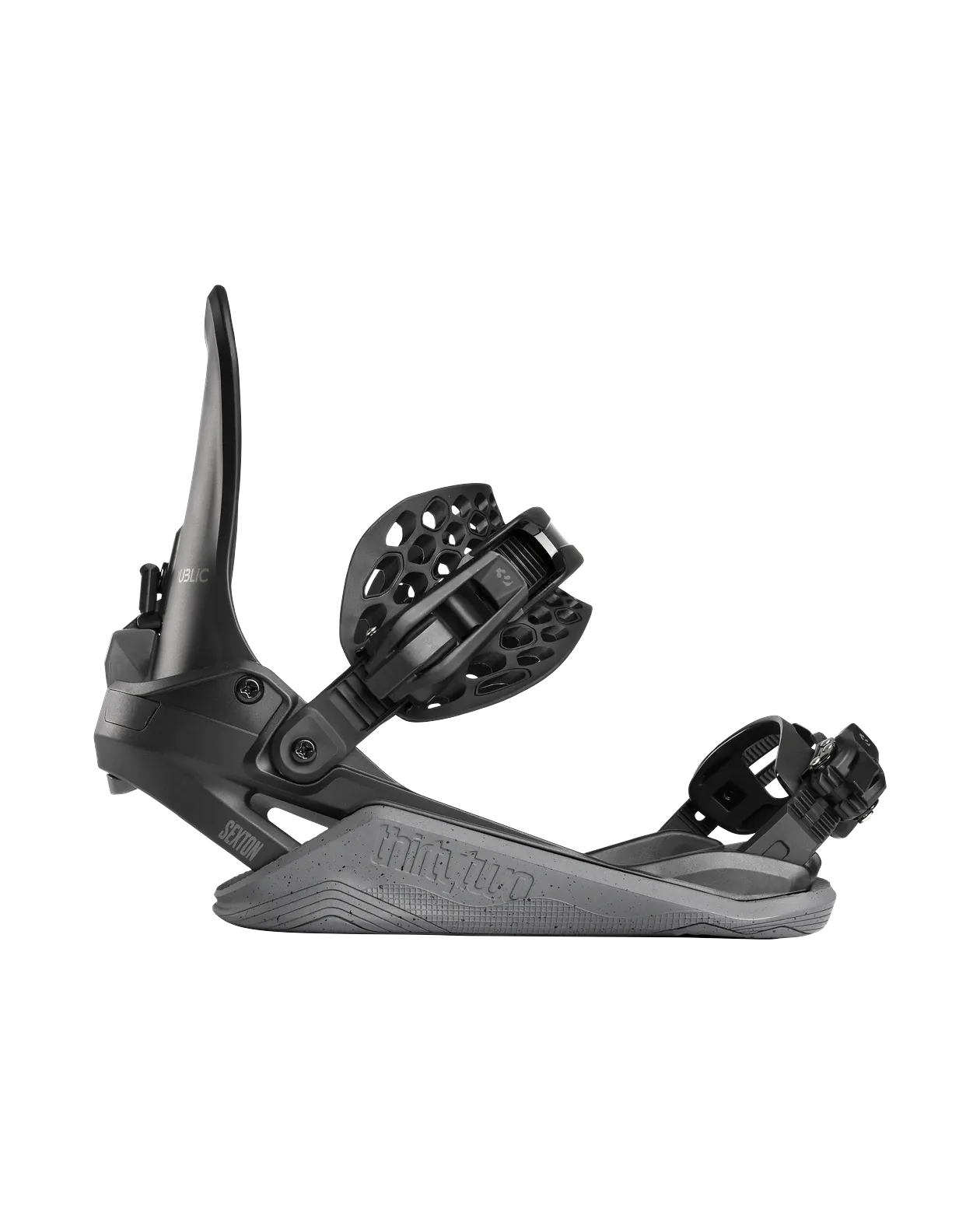 Thirtytwo Basin Public Fase Snowboard Bindings, Black/Gray (4)