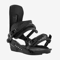 Union Force snowboard binding front view, black