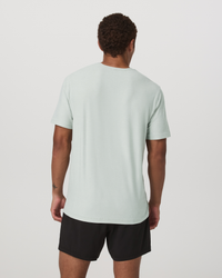 Vuori Strato Tech Tee in Storm Blue Heather, back