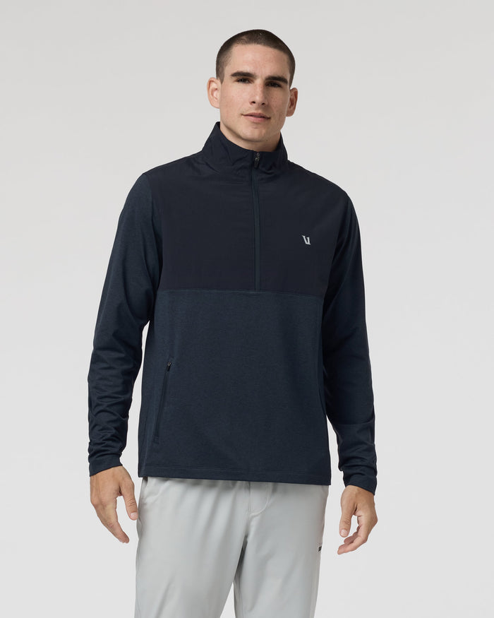 Vuori Sunday Element 1/2 Zip - Ink Heather, front