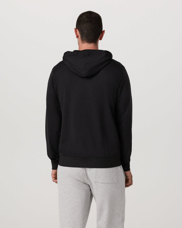 Vuori Ponto Full Zip Hoodie - Black Heather, back