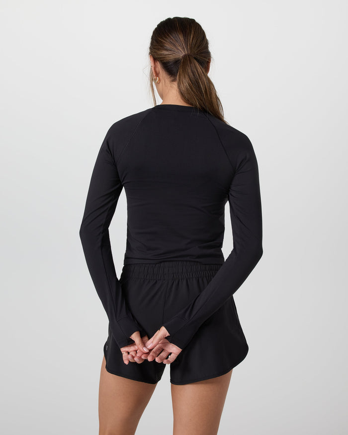 Vuori Long Sleeve Surge Seamless Tee - Black, back