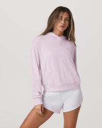 Vuori Halo Modern Pullover Hoodie in Lilac Breeze Heather, front