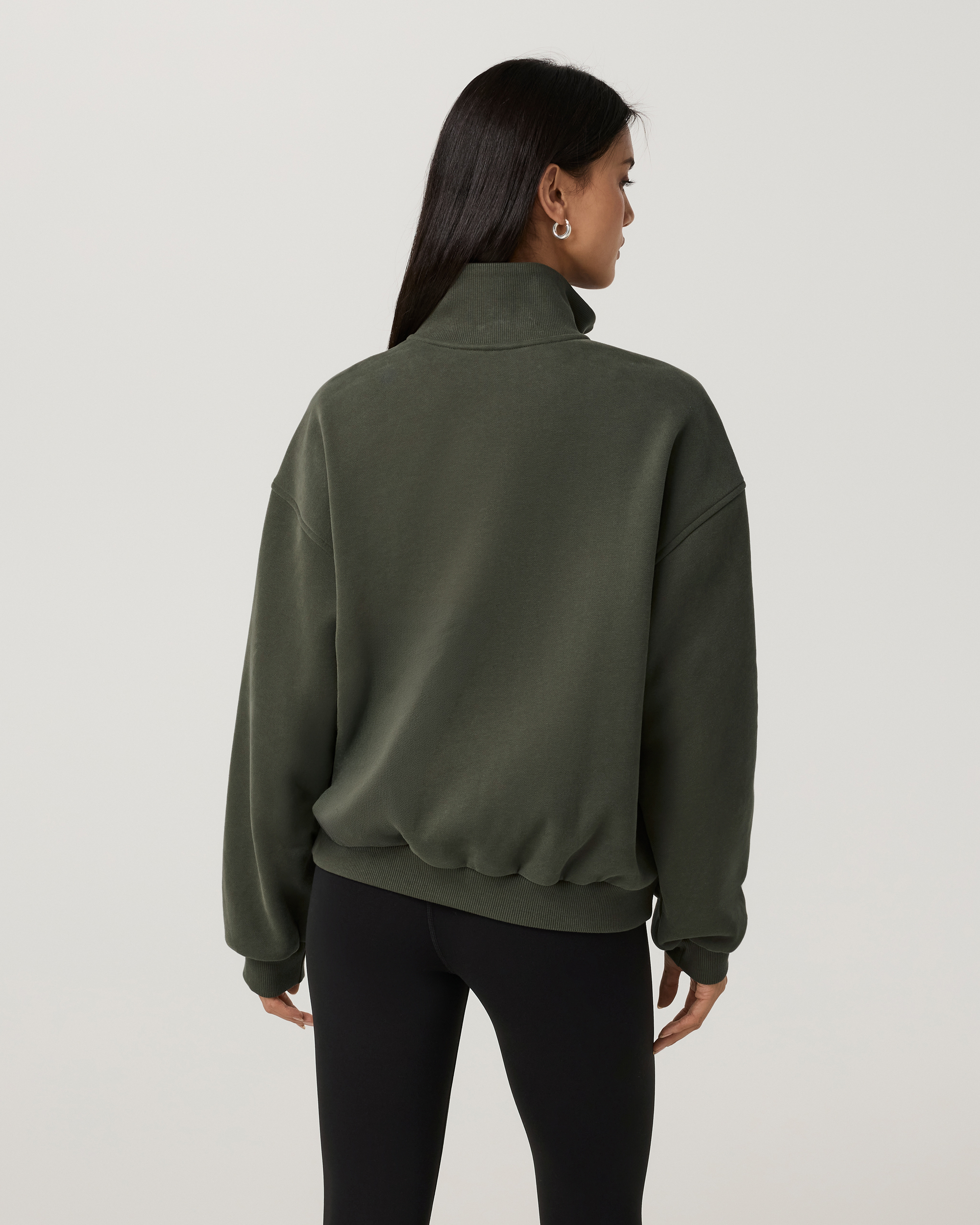 Vuori Restore Oversized Half Zip - Army, back