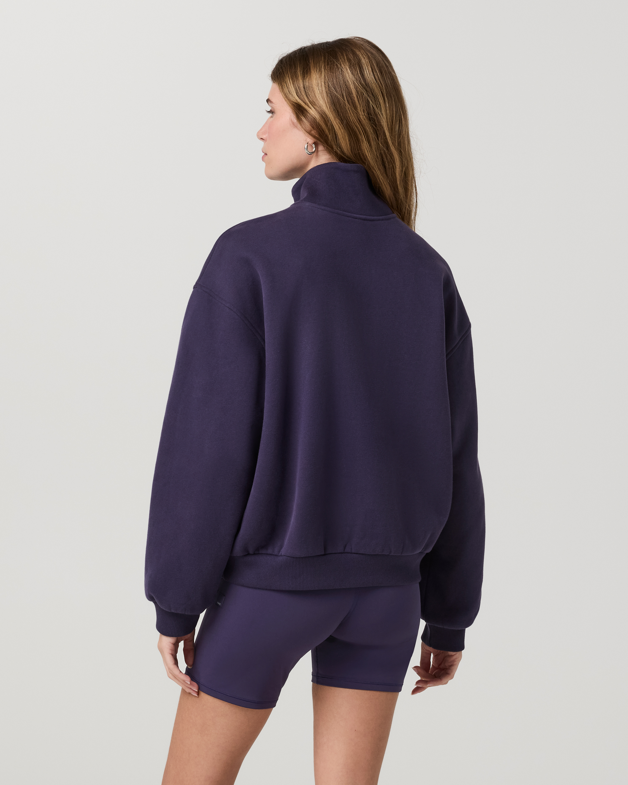 Vuori Restore Oversized Half Zip - Velvet Violet, back