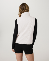 Vuori Canyon Insulated Sporty Vest in Marshmallow, back