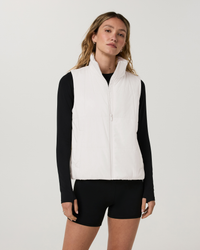 Vuori Canyon Insulated Sporty Vest in Marshmallow, front