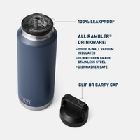 Yeti Rambler 46 oz Chug Bottle - White with cap open
