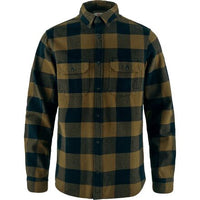 Fjällräven Men's Övik Heavy Flannel Shirt, Wood Brown/Dark Navy