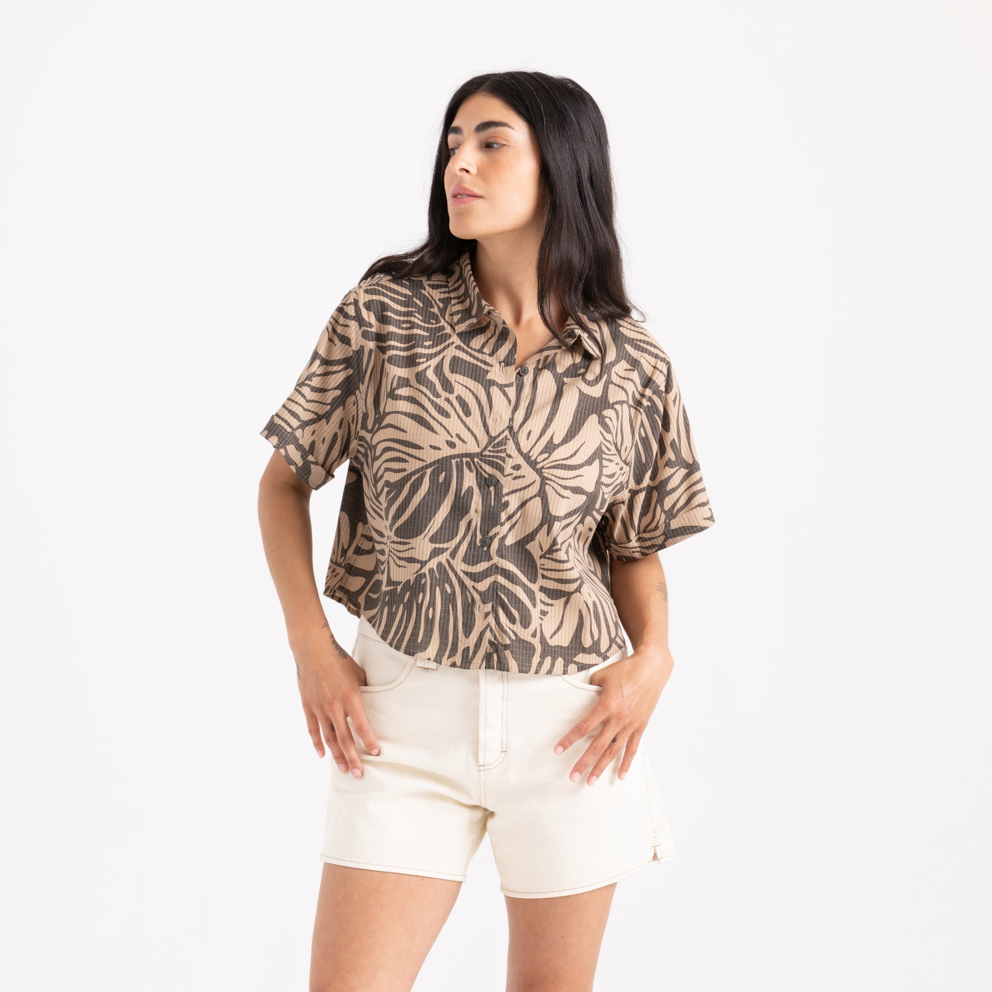 Women’s Bless Up Camp Woven SS - Khaki