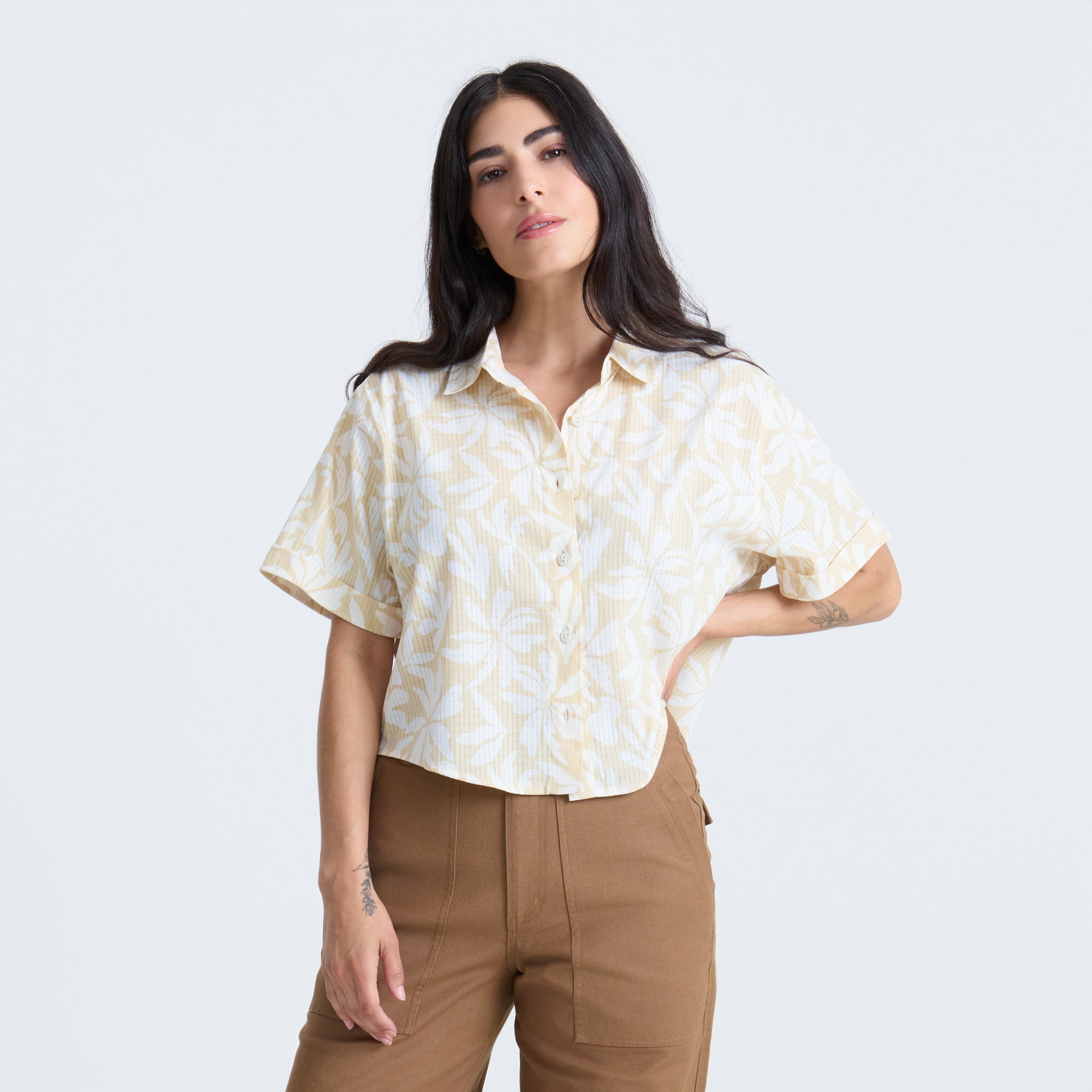 Women’s Bless Up Camp Woven SS - Sand