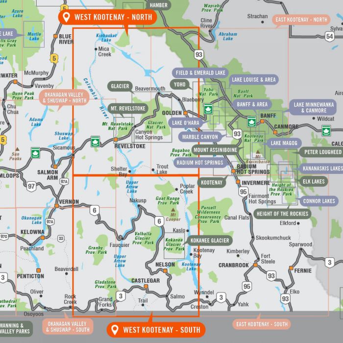 West Kootenay BC Map