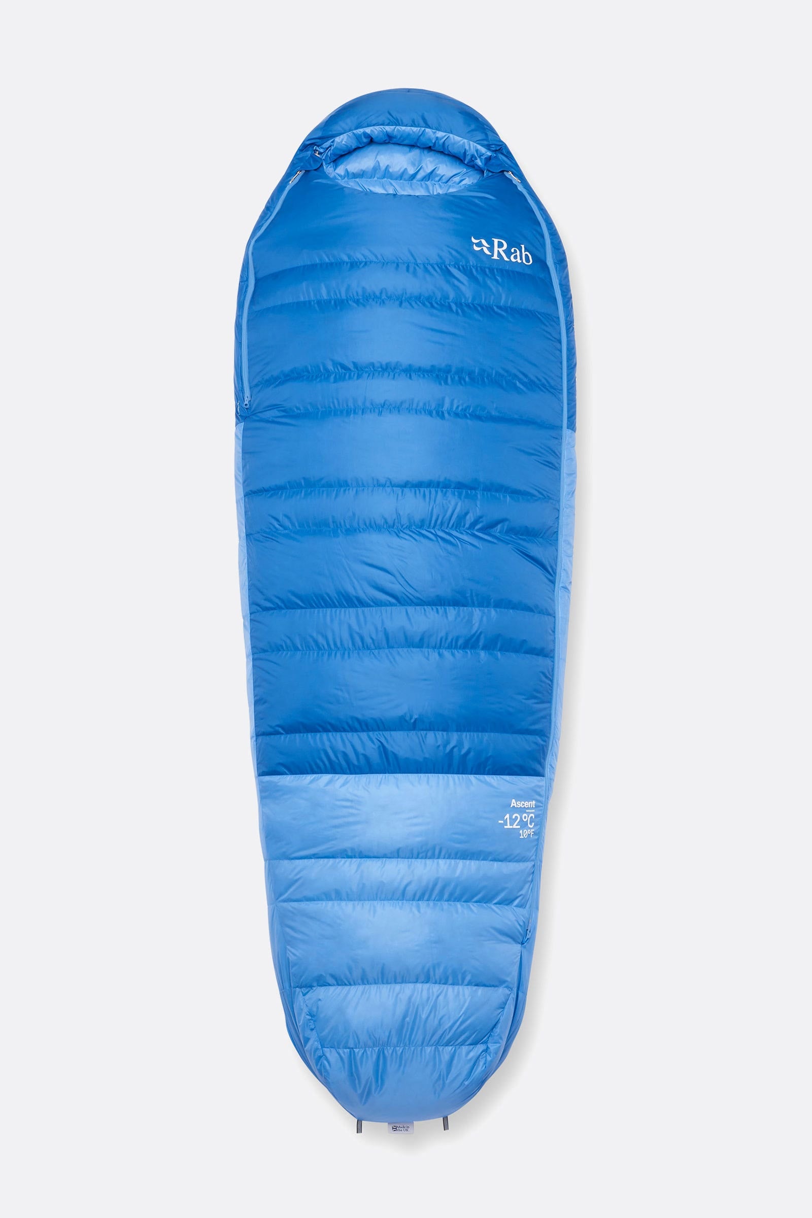 Rab Women's Ascent -12C / 10F Sleeping Bag, Dark Bluebird/Bluebird (front)