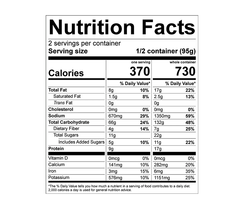 Good To-Go Vegan Bibimbap Nutrition Facts