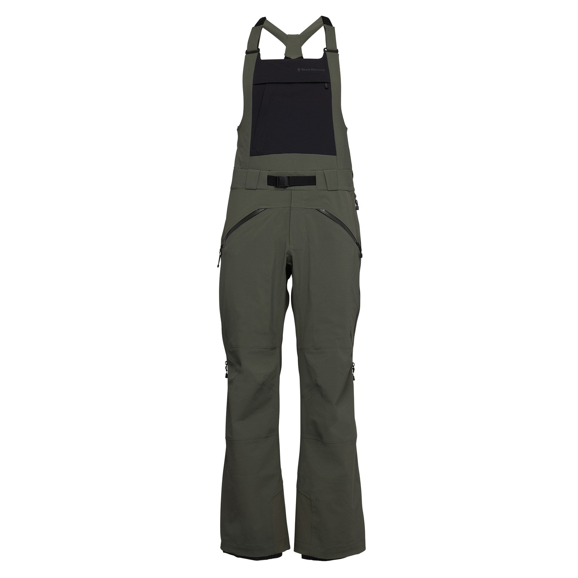 Black Diamond Men's Recon Stretch Bibs - Tundra / Dark Moss, alternate view