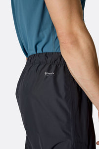 Rab Men's Downpour Waterproof Pants in Black, waistband detail