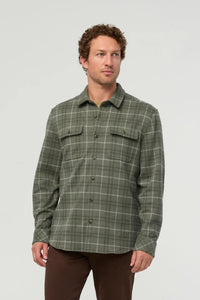 DUER Men's Performance Flannel Overshirt - Thyme Plaid