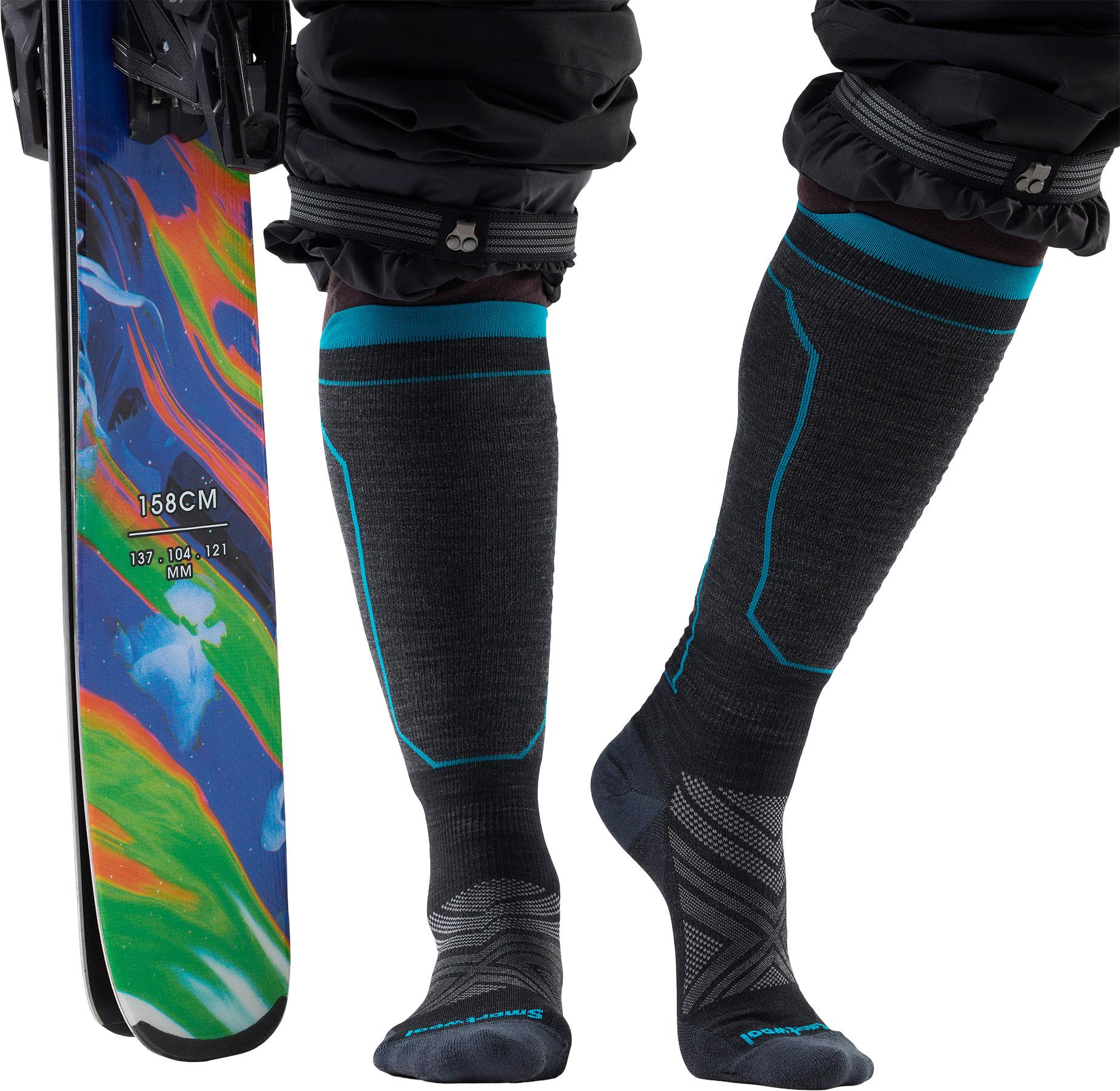 Women's Intraknit Ski Zero Cushion OTC Socks in Black, detail