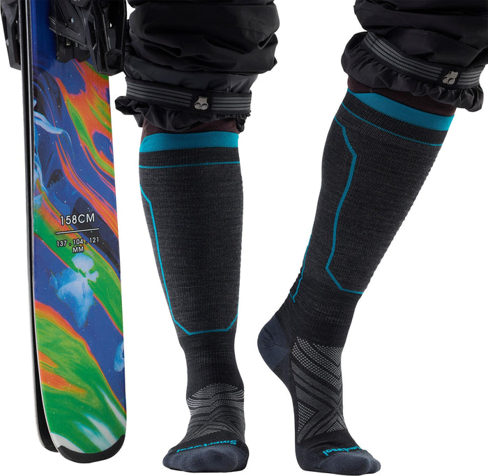 Women's Intraknit Ski Zero Cushion OTC Socks in Black, detail