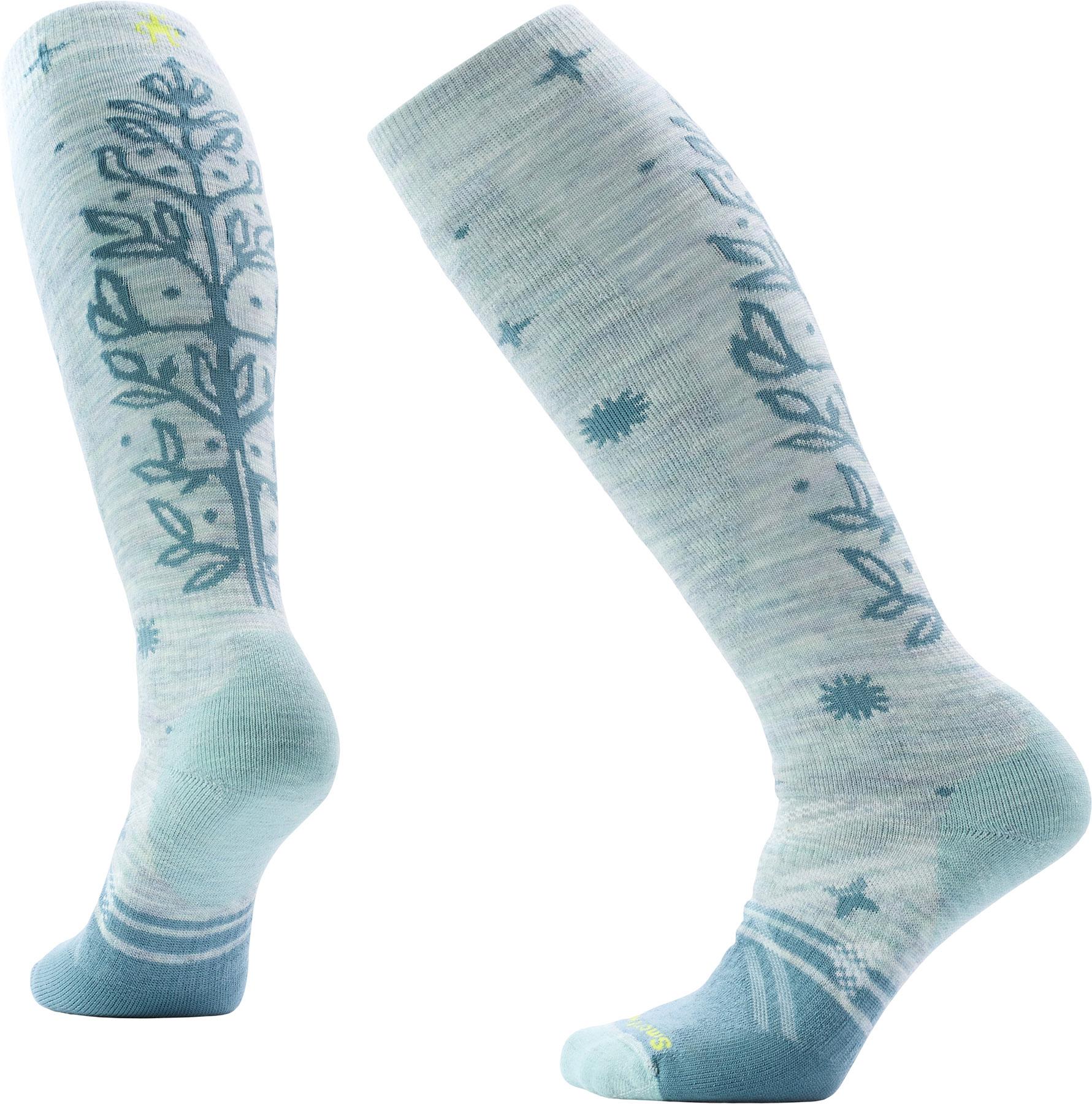 Women's Ski Full Cushion Ice Blossom OTC Socks in Frosty Green, alternate view