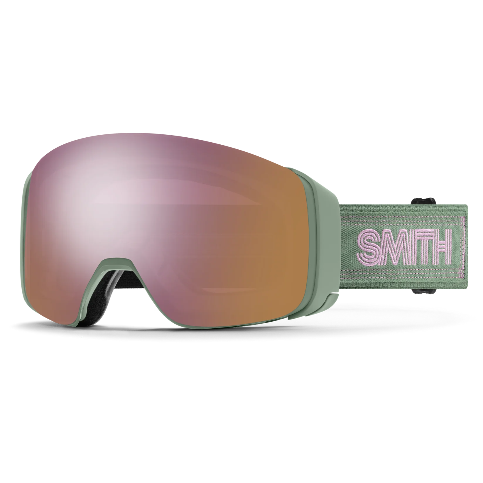Smith 4D MAG goggle, Olive Warm Steel frame with ChromaPop Everyday Rose Gold Mirror lens