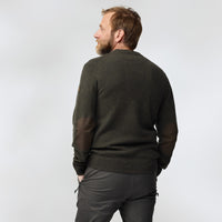 Fjällräven Men's Övik Round-neck Sweater, Dark Olive — worn