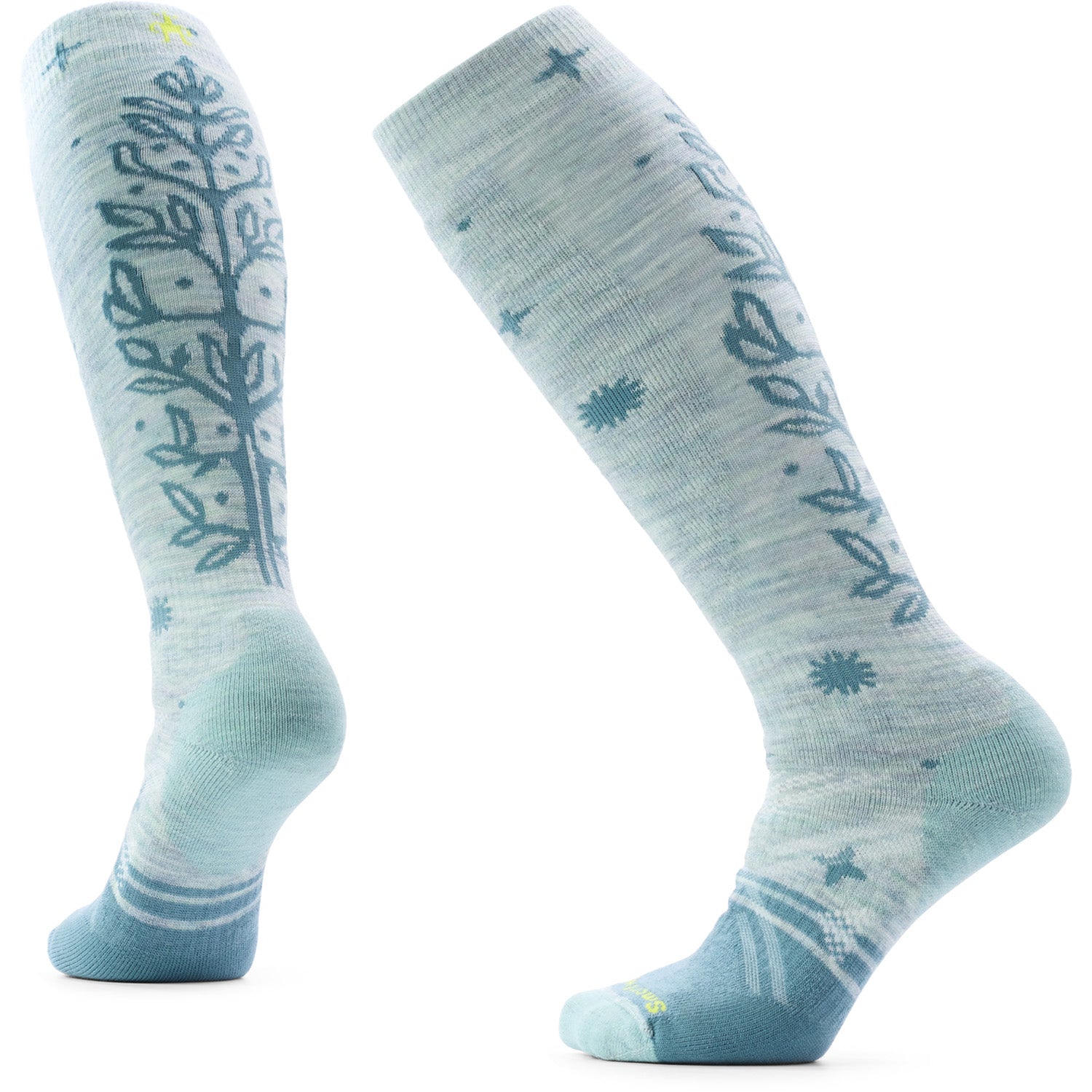 Women's Ski Full Cushion Ice Blossom OTC Socks in Frosty Green