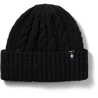 Cable Knit Beanie - Black Donegal