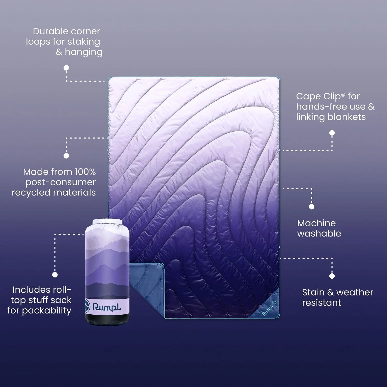 Original Puffy Blanket - Lavender Fade