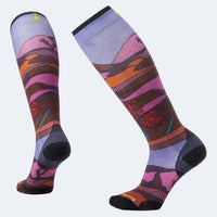 Floral Field Print OTC Ski Socks in Picante