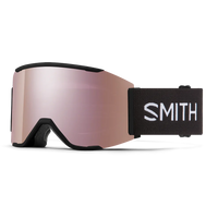 Smith Squad MAG Low Bridge Fit goggle, Black frame with ChromaPop Everyday Rose Gold Mirror lens