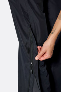 Rab Women's Downpour Waterproof Pants in Black, waistband detail