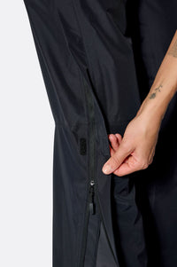 Rab Women's Downpour Waterproof Pants in Black, waistband detail